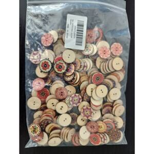 Painted wooden buttons